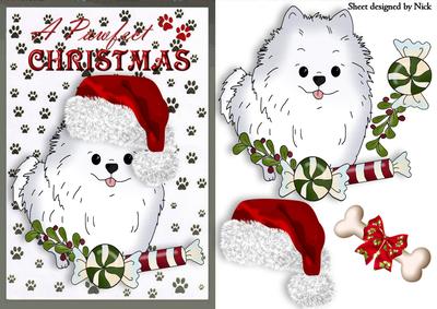 A Pawfect Christmas Cute Pomy Puppy in Santa Hat