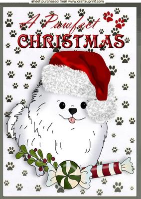 A Cute Pomy Puppy in a Santa Hat A4