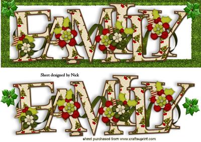 Lovely Christmas "family" Word Dl