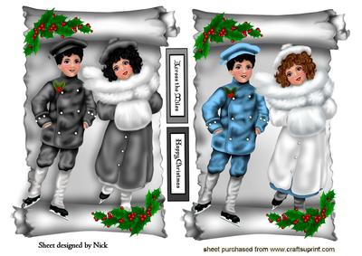 Across the Miles, & Christmas Vintage Children Toppers