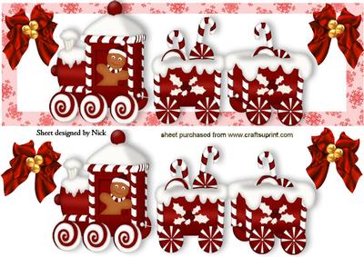 All Aboard the Candy Cane Train with Bows Dl