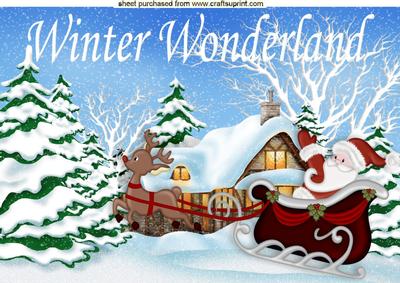 Away We Go! Over the Rooftops Lovely Santa A4