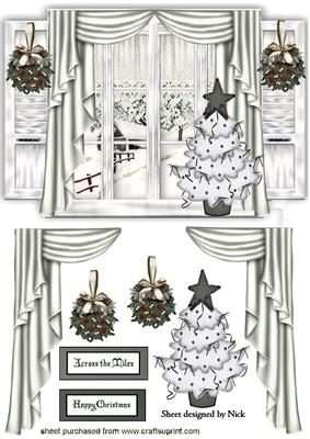 Dress the Window in Silver with Christmas Tree