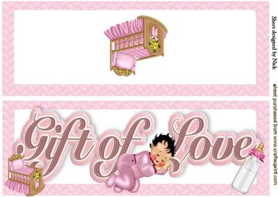 Gift of Love with Baby Girl Ready Made Card Dl