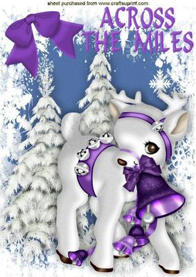 Across the Miles Cute Reindeer in Sleigh Bells A4