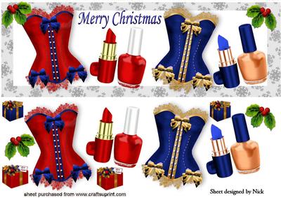 Blue/red Basque with Lippy and Varnish Dl