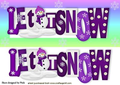 Let It Snow Words with Snowflake Frame Dl