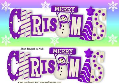 Merry Christmas Words in Snowflake Frame Dl