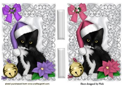 Gorgeous Little Kitty Claws in Santa Hats Toppers