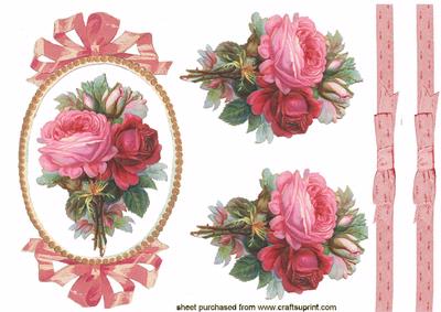 Elegant Roses in Pretty Oval Frame