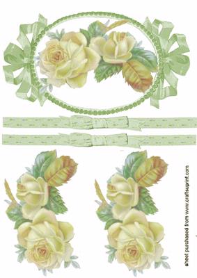 Elegant Cream Roses in Oval Frame
