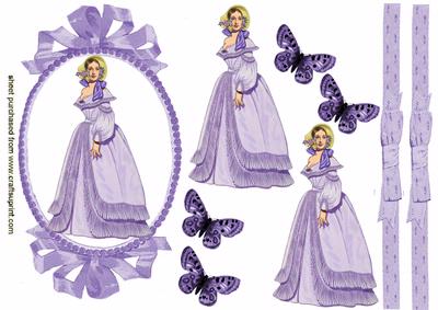 Elegant Victorian Lady in Purple in Oval Frame