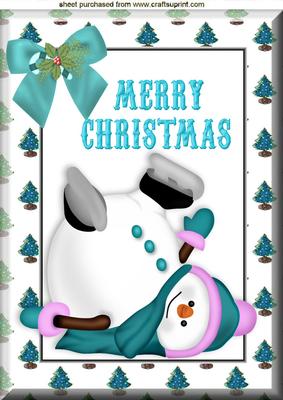 Playful Snowman Upside Down in Tree Frame A4