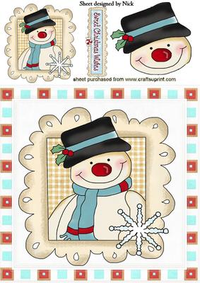 Jolly Happy Snowman 8x8