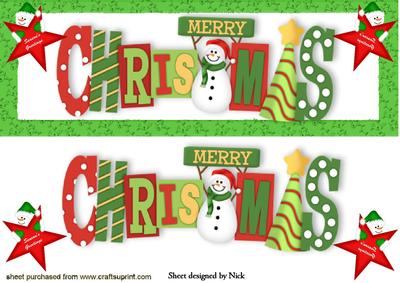 Christmas Words with Snowmen Stars Dl