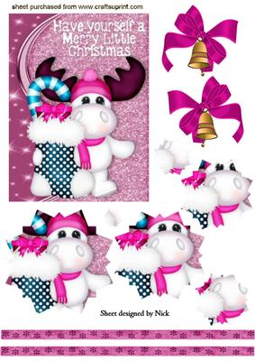 Star Pyramid of Reindeer with Stocking