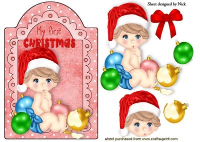 My First Christmas Baby Boy with Baubles
