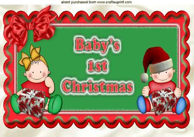 Baby's First Christmas with Big Bow A4