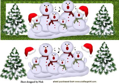 Singing Snowmen with Christmas Trees Dl