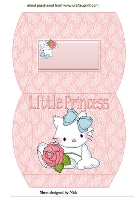 Little Princess with Kitten Pillow Box