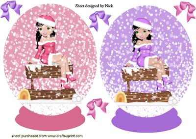 Snow Globe Toppers with Pretty Snow Girls