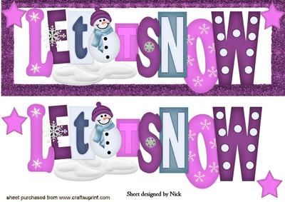 Let It Snow! Words in Pink with Starsdl