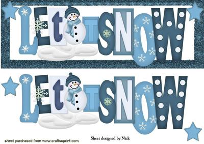 Let It Snow! Christmas Words in Blue Dl