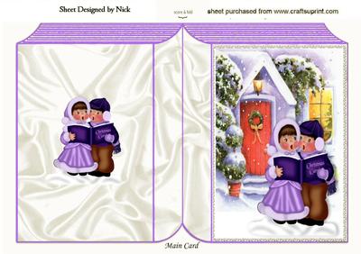 Carol Singers in the Snow Folded Book