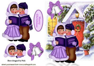Carol Singers in the Snow A5