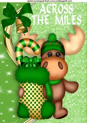 Reindeer with Stocking Across the Miles A4