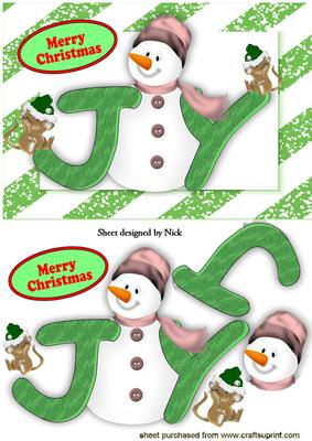 Snowman with Joy and Little Mice