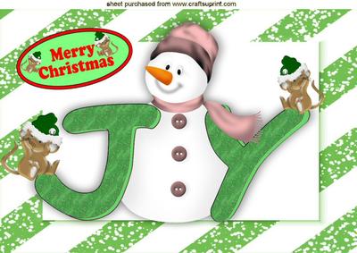 Snowman of Joy with Cute Little Mice A4
