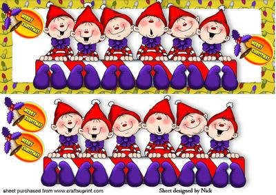 Santas Cheeky Elves in Purple Dl