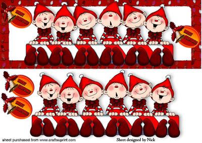 Santas Cheeky Elves in Red Dl