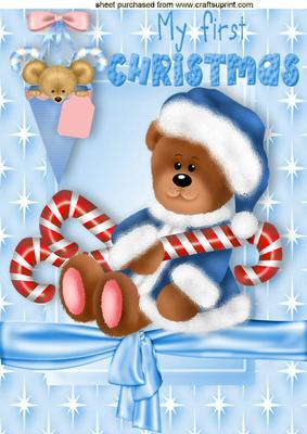 My First Christmas with Teddy and Mouse A4