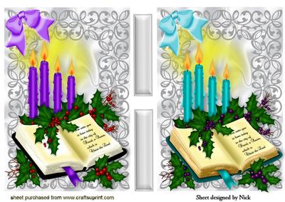 Beautiful Candle with Bible, Toppers and Bows