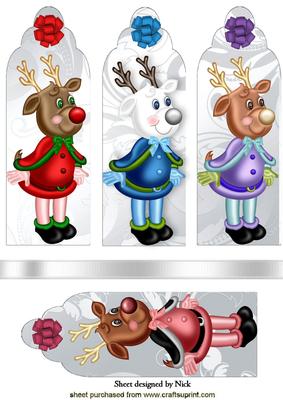 Pretty Little Miss Reindeer All Dressed Up Bookmarks