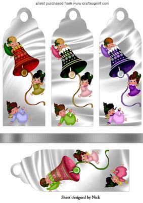 Cute Little Angels on a Bell Bookmarks