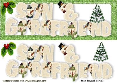 Son and Girlfriend Words with Snowmen Dl