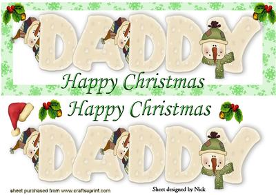 Daddy Words with Cute Snowmen Dl