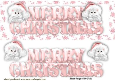 Merry Christmas" Words with Cute Little Kitties Dl