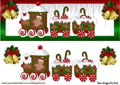 Here Comes the Ginger Bread Train with Icicles and Bells Dl