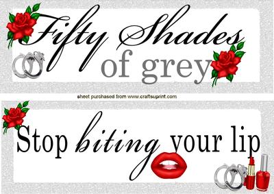 Fifty Shades" Word Art with Lippy Toppers