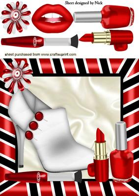 Ladies Accessories with Shoe and Lippy 8x8