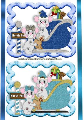 Cute Little Mice Off to the North Pole Toppers