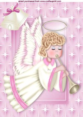 Angel in Star Frame with Horn A4