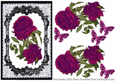 Lovely Roses in Fancy Lace Frame