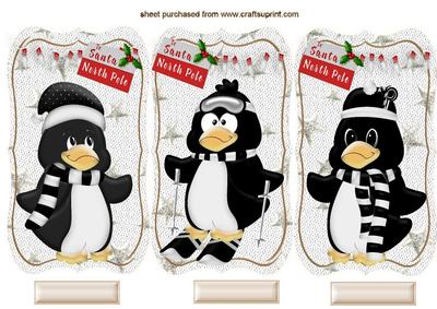 Cheeky Penguin Toppers Off to the North Pole