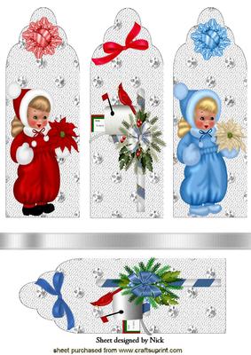 Snow Girls and Mail Box Bookmarks with Bows