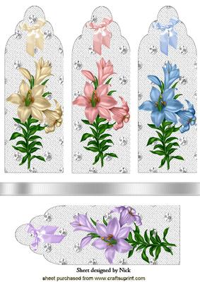 Pretty Lillies with Bows Bookmarks